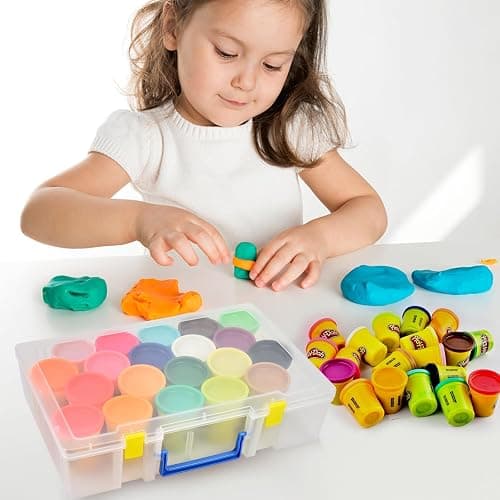 Case for Play-Doh Modeling Compound 20-Pack Case of Colors 3-Ounce Cans,Storage Box Organizer Container Holds 32-Pack of 1-Ounce Modeling Compound for Kid Party Favors(Box Only) thumbnail 6