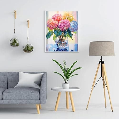 Ausanrl Hydrangea Diamond Painting Kits for Adults-Flowers Diamond Art Kits for Adults,5D Diamond Painting Flowers,DIY Full Drill Diamond Painting Flower Gem Art and Crafts 12x16inch thumbnail 3