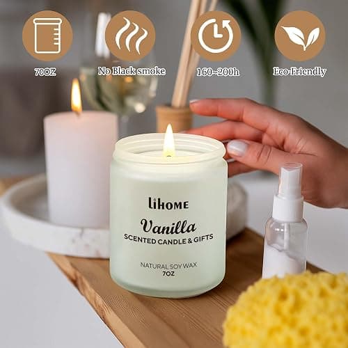 Candles Gifts for Women - Scented Candles, Natural Soy Wax Candles for Home Scented Perfect for Christmas, Birthday, Mother's Day, Vanilla Candle thumbnail 4