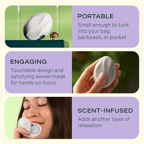 Lifelines Scent-Infused Grounding Stone & Oil Blend - Portable Fidgets for Tweens, Teens & Adults with Essential Oil Blend & Diffusion Stones for Sensory Immersion - Calming Waterless Passive Diffuser thumbnail 3