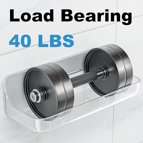 Kawfle Adhesive Shower Caddy, 2 Pack Acrylic Bathroom Shelves, No Drill Wall Mount Organizer Storage Shelf thumbnail 5
