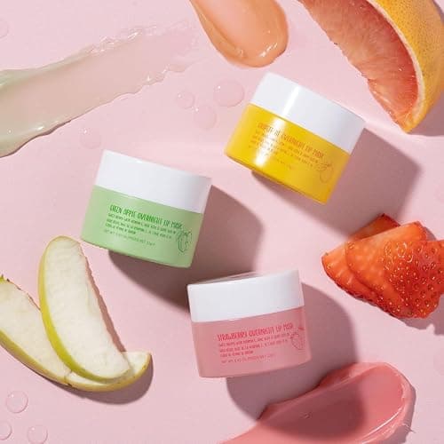 W7 Sweet Dreams Overnight Lip Mask Trio - Strawberry, Apple & Grapefruit Flavor Gift Set - Vitamin E, Aloe Vera and Grape Seed Oil - For Hydrated, Full Looking & Irresistible Lips thumbnail 3