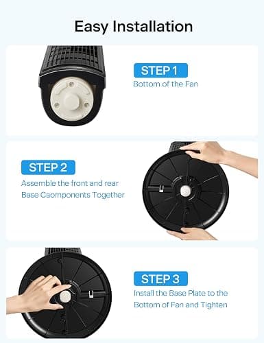 PELONIS 30 Inch Tower Fan for Bedroom, Quiet Oscillating Standing Fan with 3 Speeds, Portable Cooling Fan for Home Office Dorm Room, Auto-off Timer, Black, PFT28A2BBB thumbnail 9