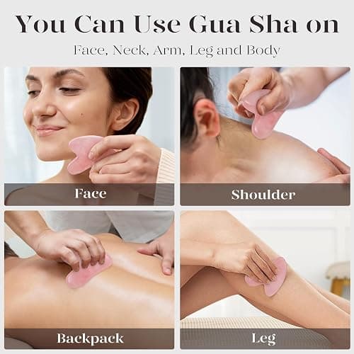BAIMEI IcyMe Gua Sha Facial Tool for Self Care, Massage Tool for Face and Body, Relieve Tensions,Reduce Wrinkles and Redness, Skin Care Tools for Men Women - Rose Quartz thumbnail 6