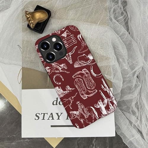 Compatible with iPhone 16 Pro Max,Anti-Scratch Frosted Case Cover,Collage Country Cowboy thumbnail 5