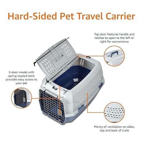 Amazon Basics Two-Door Top-Load Hard-Sided Pet Travel Carrier, 58.4 cm thumbnail 5
