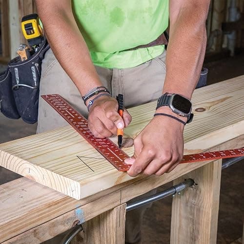 Klein Tools 935SQVP 7-Inch Rafter and 16 x 24-Inch L-Shaped Framing Square Set, Double Laser Etched Aluminum, Multi-Functional Carpenter Layout Tool for Woodworking thumbnail 7