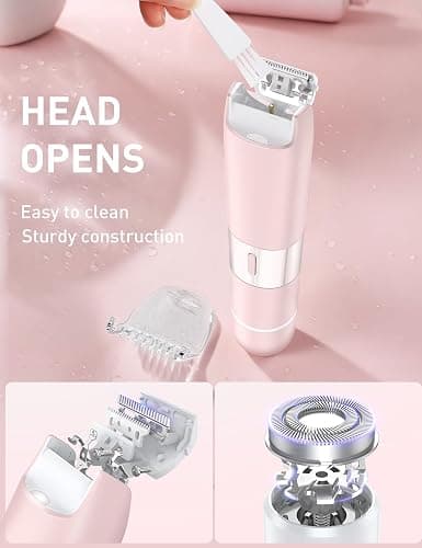 Bikini Trimmer Women 2-in-1 Facial Hair Remover for Women,USB-C Razors Woman,Dual Head Shaver Woman with Smart Light for Intimate,Lady Shavers for Woman Pubic Hair for Lip Underarm Body,Travel Lock thumbnail 6