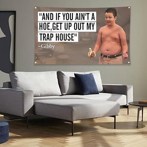 Get Up Out My Trap House Fat Boy Flag 3x5FT Funny Meme Flag for Bedroom Living Room Home Man Cave Dorm College Room Wall Decor thumbnail 4