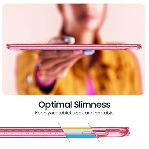 Fintie Slim Case for iPad 9th / 8th / 7th Generation (2021/2020 / 2019) 10.2 Inch - [Built-in Pencil Holder] Glittering Sparkly Shockproof Cover with Shiny Clear Back Shell, Auto Wake/Sleep, Pink - Pink thumbnail 9
