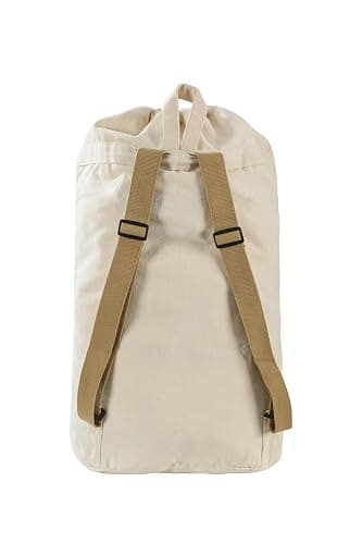 Canvas Laundry bag, Washable Laundry backpack, Adjustable Straps, Large Front Pocket, Drawstring Closure (BEIGE, X-Large) thumbnail 5