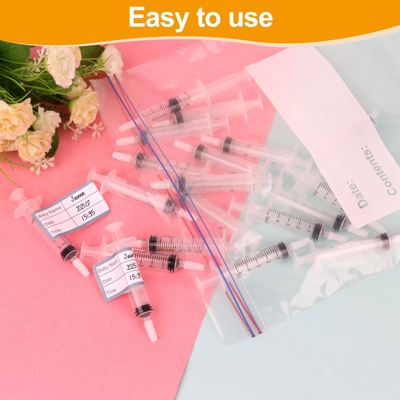 20 Pcs Colostrum Collection Kit,1ml Colostrum Syringe with Protective Cap,Breast Milk Collector Breastfeeding with 2 Measuring Cup and 20 Stickers,Colostrum Harvesting Kit for Breastfeeding (# 1ml) thumbnail 5
