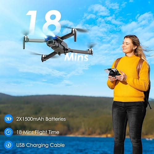 Drone with Camera, 1080P FPV Foldable Drone with Brushless Motor, One Key Take Off/Land, Altitude Hold, 360° Flip, Gravity Control, 2 Batteries, 3 Speeds Mini Drone for Kids Beginners thumbnail 3