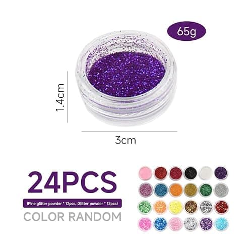 12 Jars of Nail Art Glitter Powder, 12 Jars of Nail Art Glitter, Nail Glitter Powder, Craft Fine Glitter Powder, Laser Gradient Glitter Powder, DIY Handmade Decorative Accessories thumbnail 2
