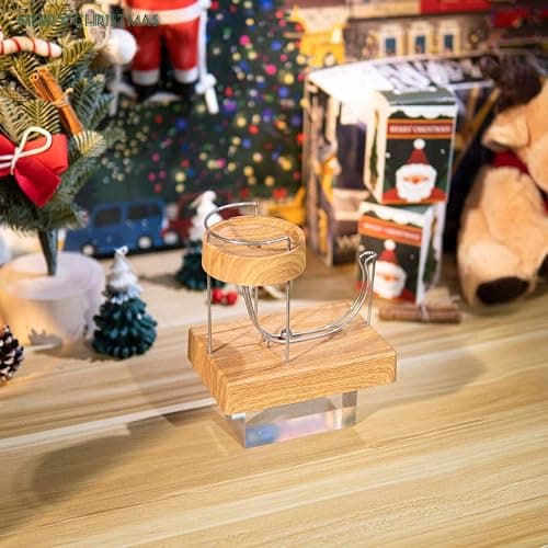 Perpetual Motion Machine, Kinetic Art Perpetual Motion Device Desk Toy, Science Physics Gadget for Office, Desktop Decoration Toys (Wood Grain) thumbnail 2