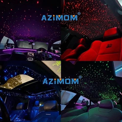 AZIMOM 16W Twinkle & Sound Activate 500pcs*0.03in*9.8ft Fiber Optic Starlight Headliner Kits for Car Home Star Ceiling Sky Decoration, APP& Remote Control Light Engine End Glow Fiber thumbnail 6