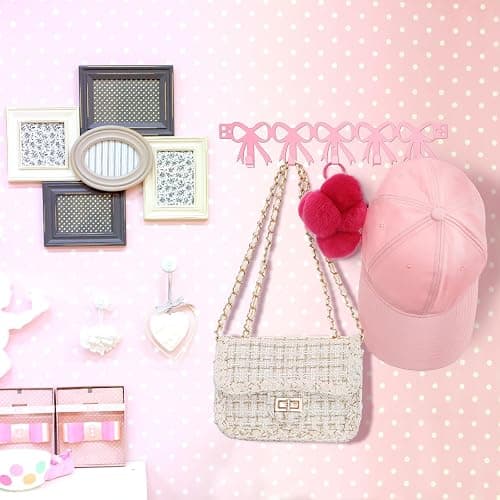 AceOrbit Pink Bow Over The Door Hooks Hanger thumbnail 6