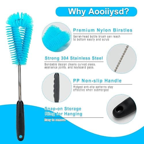 Aooiiysd 4 Pack Bottle Cleaner Set, Including Long Water Bottle Clean, Straw Clean and 3 in 1 Multi Functions Clean, Suitable for Stanley Cups, Baby Bottles, Travel Mugs, Decanters, Straws thumbnail 5