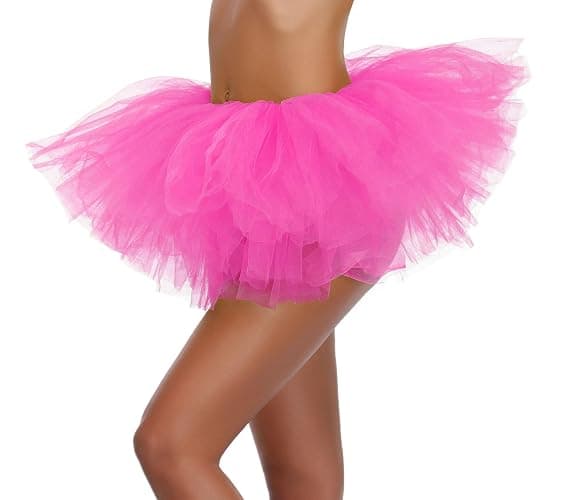 Women's, Teen, Adult Classic Elastic 3, 4, 5 Layered Tulle Tutu Skirt thumbnail 3