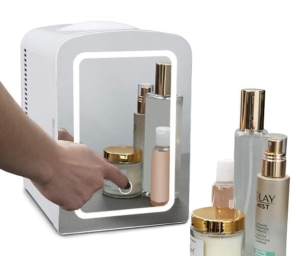 Koolatron Mirrored LED Mini Cooler/Mini Fridge for Cosmetics, Beverages, Food, or Medicines (4 Liters/4.2 Quarts) - Image 1
