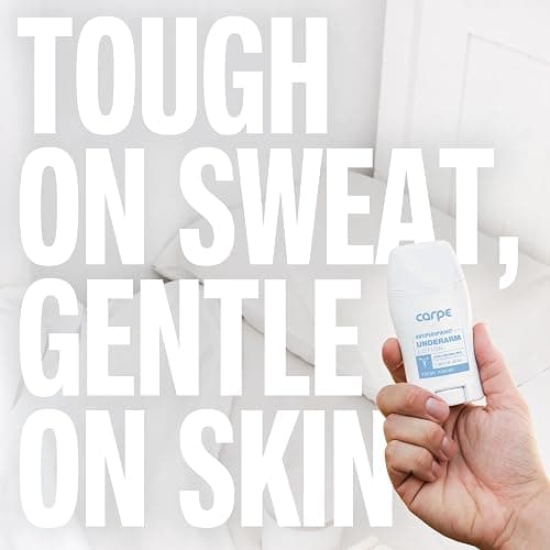 Carpe Deodorant and Antiperspirant for Women and Men, Clinical strength with Fresh Powder scent, Combat excessive sweating, Great for hyperhidrosis (Pack of 2) thumbnail 8