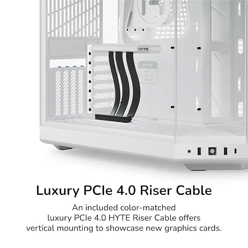 Hyte Y70 Modern Aesthetic Gaming PC Case - Panoramic Glass | High-Airflow Design | Cable Management | Dual Chamber ATX Mid-Tower Chassis | 10 Fan Capacity | Luxury PCIe 4.0 Riser Cable - Snow White thumbnail 4