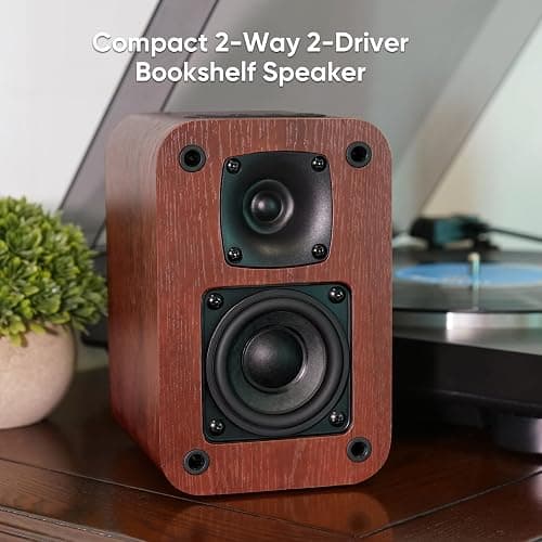 RIOWOIS Powered Bluetooth Bookshelf Speakers, 40W Record Player Speakers with 2.75 Inch Woofer, Stereo Speakers with Optical/AUX/TV-ARC Connection for Turntable, No Receiver or Amplifier Required. thumbnail 4
