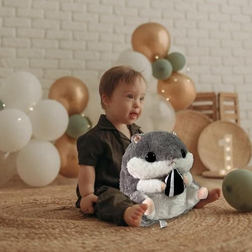 Arkdorz Cute Hamster Plush Toy,15.7inch Hamster Stuffed Animal Plush Pillow,Soft Stuffed Toy Birthday for Kids Boys Girls (Grey) thumbnail 2