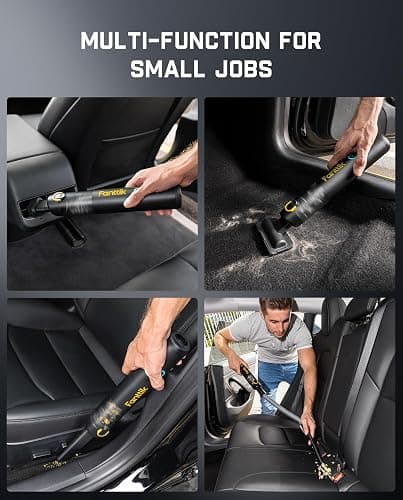 Fanttik Slim V8 APEX Cordless Car Vacuum & Air Duster, 4-in-1 Portable Mini Vacuum with 19000pa Suction Power for Pet Hair, Type-C Charge, One-Touch Empty for Car, Office Desk, Keyboards (Black) thumbnail 3