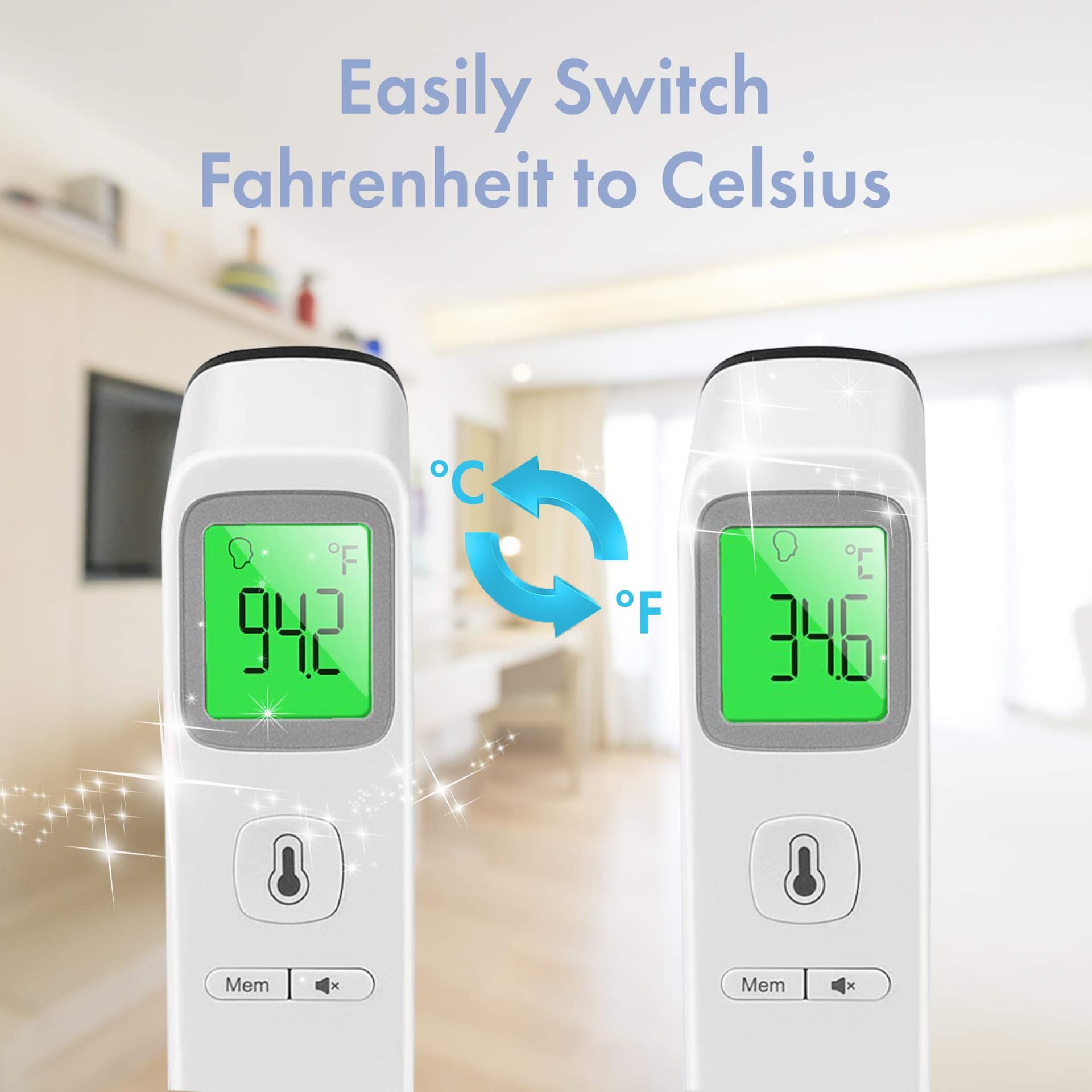 Digital Forehead Thermometer Non-Touch for Baby, Children, Parents Infrared Sensors for Fast Clinically Accurate Readings Less Than 1s, Detects Fever and High Temperature ARTG ID: 388490 thumbnail 5