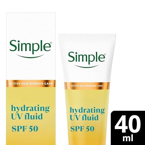 Simple Hydrating UV Fluid SPF 50 – High UVA/UVB Sun Protection Face Moisturiser with Gluta-Amino™, Niacinamide & Pro-Ceramides - Helps Protect Skin Barrier, Reduce Dark Spots & Even Skin Tone 40ml thumbnail 2