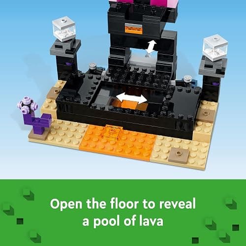 LEGO Minecraft The End Arena 21242, Player-vs-Player Battle Playset with Lava, Ender Dragon and Enderman Figures, Action Toys for Kids 8 Plus Years Old thumbnail 4