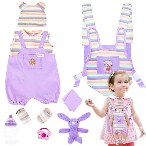 ZITA ELEMENT Baby Doll Carrier for 16-18 Inch Doll, Reborn Baby Doll Carrier with Doll Accessories for Doll Toys, Doll Carrier for Girls and Boys - Image 1