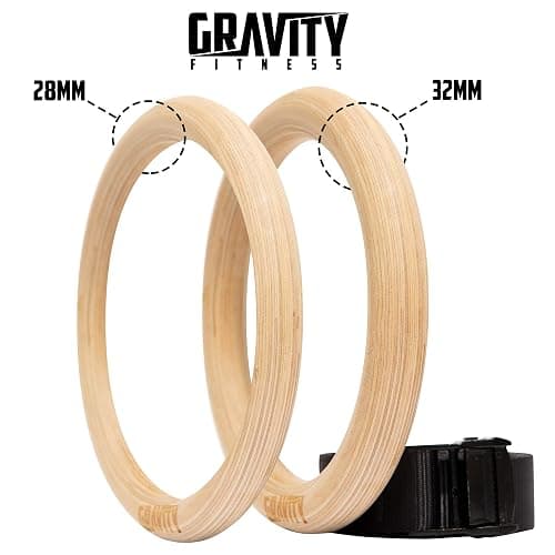 GRAVITY FITNESS Wooden Gymnastic Rings with Adjustable Straps with Buckle – Premium Calisthenic Olympic Rings for Gymnastics, & Full Body Fitness for Home and Gym Workouts thumbnail 8