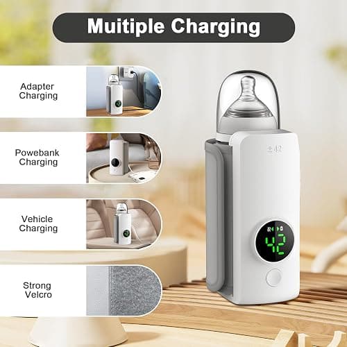 Fast Heating Portable Bottle Warmer,Travel-Easy,18W Fast Charging,6-Speed Temperature Control,Locked-in Nutrition,360 Degree Wrap Even Warming,Ensuring Baby Needs thumbnail 4