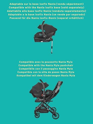 NANIA Rimini, Siège auto bébé ceinturé, 0-87 cm R129 i-Size, dès la naissance à 13 kg, Groupe 0+, Appuie-tête réglable, Protection Latérale, insert lombaire et de réduction thumbnail 7