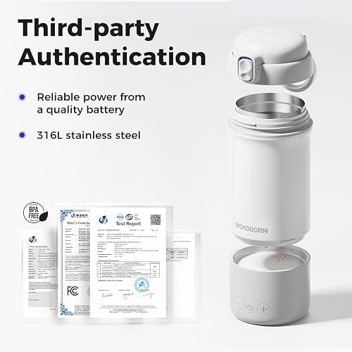 WONDBORN Portable Bottle Warmer for Travel, Dishwasher Safe, 3X Faster & Even Heating, 8 Feeds per Charge, 17oz, 1℉ Precise Adjust, Thaw, Keep Warm, Use While Charging, for Breastmilk & Formula thumbnail 9