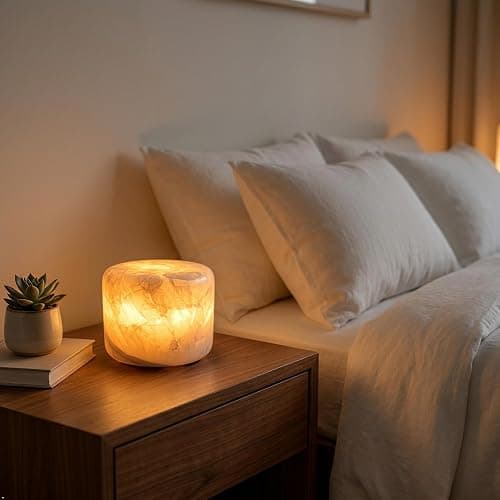 PanManner Natural Marble Lamp, Rechargeable Marble Touch Lamp Night Light, 3-Way Dimmable Stone Light,Small Ambient Lamp for Bedroom, Bedside Table, Living Room, Home Decor (4x4x3in) thumbnail 3