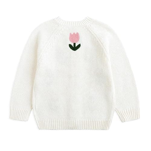 Simplee kids Baby Sweater Toddler Girls Cardigan Sweater Embroidered Strawberry Knit Sweater thumbnail 2