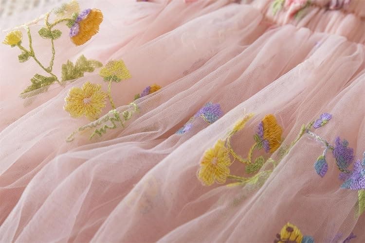 NNJXD Baby Girl Tulle Dress Casual Flower Embroidery Toddler Dresses thumbnail 6
