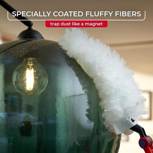 O-Cedar Flex & Catch Heavy Duty Dusting Kit with 15 Disposable Duster Refills | New & Improved Model | Extendable 3 Ft Handle with Stay-On Duster Hook | Traps 3X More Dust Than Feather Dusters thumbnail 12
