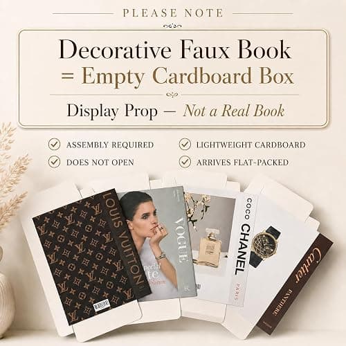 PROBENEX 4 Pcs Decorative Books | Not for Storage, Cardboard Box, Assembly Required, Photography Props, No Real Book | Modern Coffee Table, Minimalist Home Room Decor, Home Staging, Magazine-Ready thumbnail 2