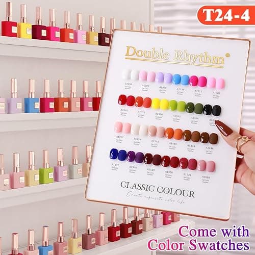 Double Rhythm 28Pcs 0.5Oz Gel Nail Polish Set Same Color Same Bottle Gel Polish Kit Nail Art Manicure Salon DIY at Home for Women (Red Pink Collection-T24-4) thumbnail 4
