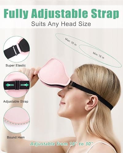 BeeVines 2 Pack 3D Contoured Sleep Mask Sleeping Eye Masks for Lash Extensions, Night Molded Mask with Adjustable Strap, 100% Block Light Eye Shade Cover for Traveling Yoga Nap thumbnail 4