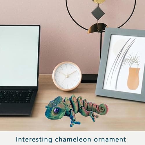 Chameleon, Gecko Wall Climber Toy, Gecko Wall Climber Toy, Stress Relief and Sensory Fidget, Anxiety Relief 3D Printed Toys for Office, Home, Halloween, Birthday, Collectibles Gifts thumbnail 4