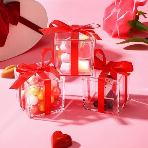 Blulu 12 Pieces Clear Acrylic Plastic Square Cube Small Acrylic Box Storage Containers with Lid Stackable Cube Containers with Lid for Candy Jewelry Display(2.2 x 2.2 x 2.2 inch) thumbnail 7