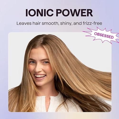 Wavytalk Hair Dryer, Blown Away Ionic Hair Dryer for Curly Hair with Diffuser, 1875W Fast Drying Blow Dryer with Ceramic Technology, 3 Attachments for All Hair Types, Light and Quiet, Light Blue thumbnail 6