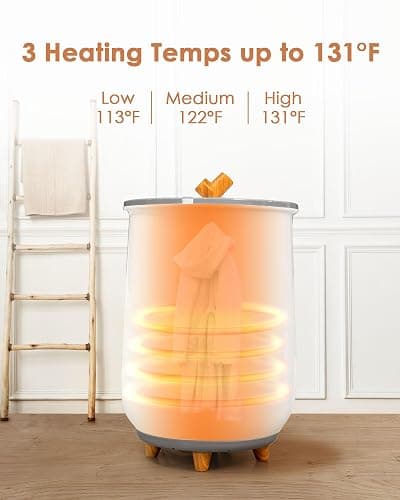 VOUKOTA Towel Warmers for Bathroom, 20L Luxury Towel Warmer Bucket with Auto Shut Off, Heat Timer 20/40/60/90 Min Adjustable, 3 Heating Temperature Select, Idea for Any Occasion thumbnail 4
