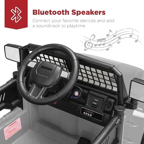 Best Choice Products 12V Kids Electric Vehicle Toy Ride On Car with Parent Remote Control for Toddlers, Seat Harness, 61 lbs Weight Capacity, Locking Doors, Spring Suspension, Bluetooth - Gray thumbnail 6