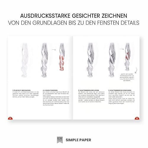 SimplePaper Portraits zeichnen lernen: Gesichter zeichnen - realistisches Portrait kreieren – Zeichenbuch mit Schritt für Schritt Anleitung thumbnail 4